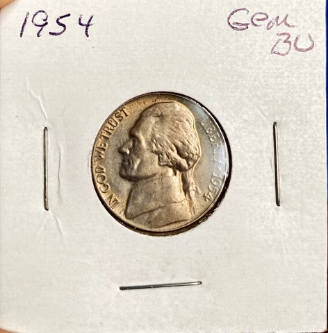 1954 UNCIRCULATED JEFFERSON NICKEL GEM BU Cover