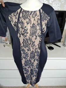 AX Paris Curve Navy Blue Dress - Size 20 Evening Dress - Picture 1 of 9