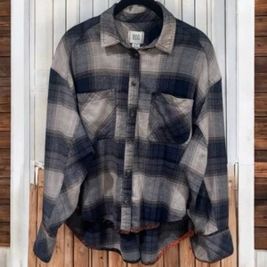 Top de franela BDG Urban Outfitters azul y gris a cuadros de gran tamaño talla S - Imagen 1 de 13