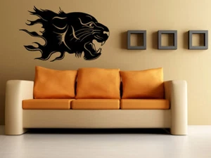 Panther in Flames Jungle Tribal Animal Decor Wall Mural Vinyl Art Sticker M370 - Picture 1 of 3
