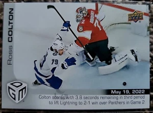 2021-22 Upper Deck Spiel datierte Momente Playoffs / 499 Ross Colton #96 Rookie RC - Bild 1 von 2