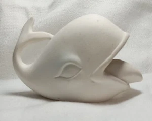 Vintage Whale Ashtray Use Or Ready To Paint MCM Bisque 3 3/8" Long - Picture 1 of 7