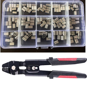 Wire Rope Crimping Tool Pliers Fishing Plier Swaging Crimper Loop Sleeve Tool - Picture 1 of 17