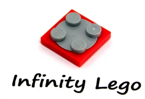 6 LEGO Red Turntable Base with Light Grey Round Plate 2x2 (3679 3680) 6 Pieces - Picture 1 of 1