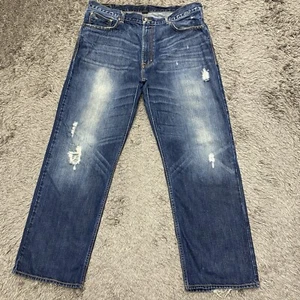 Cremieux Relaxed Jeans Herren 38x32 Blau Denim Distress Straight Leg Cowboy Hose - Bild 1 von 24