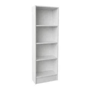 Libreria Scaffale Legno Melaminico Colore Bianco Caldo 60x24x170H cm 4 Ripiani - Foto 1 di 5