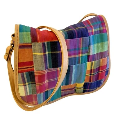 Bolso de Mano Madras Indias Brillante Años 80 Retazos Hombro PRIMAVERA Bandolera Cartera Foto 1 de 4