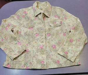 Chaqueta Baxter & Wells XL Floral Botón Frontal Texturizado Bolsillos Elásticos - Imagen 1 de 4