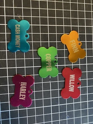 Custom Laser Engraved Aluminum Anodized Pet ID Tags - Image 1 of 4