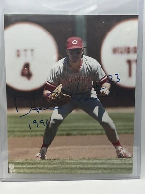 HAL MORRIS  Cincinnati Reds Signed 8X10 Photo. 1991 - Image 1 of 3