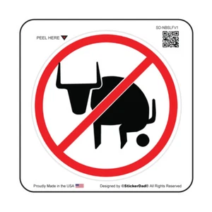No Bull Sh!t (2 Pack) Hard Hat Printed Sticker (size: 3" color: W/R/B)  - Bild 1 von 3