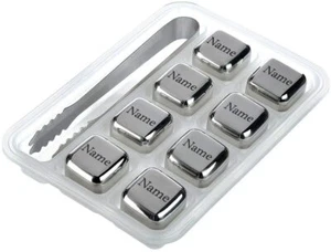 Whisky stones set 8 pieces silver with desired engraving - Picture 1 of 6