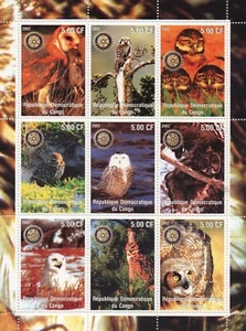 HOJA DE SELLOS BÚHOS 2002 MNH - Imagen 1 de 1