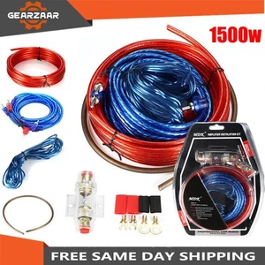 Kit de cable de audio para automóvil 1500W amplificador instalación subwoofer RCA subcableado calibre 8 - Imagen 1 de 24