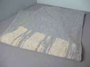 Oyuna Cashmere Throw Blanket - Woven Pattern - Grey with Yellow - 46x74 - i5 dha - Picture 1 of 9
