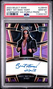 2023 SELECT BRET "HIT MAN" HART PSA 10 WWE LEGENDARY SIGNATURES AUTO PURPLE /35 - Picture 1 of 2