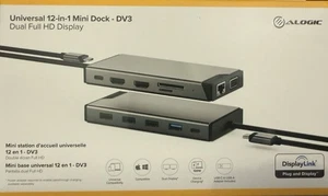 Mini Dock ALOGIC MV2 USB-C 12 en 1 Doble Pantalla ➕ REGALO GRATIS - Imagen 1 de 6