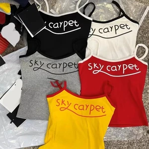 Modern Retro Gyaru Women Letter Print Slim Fit Crop Top Casual Camisole Design - Picture 1 of 15