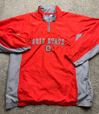 Chaqueta cortavientos Ohio State Byckeyes para hombre grande roja gris Universidad 1/4 cremallera Foto 1 de 4