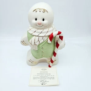 Lenox Lebkuchenmann Keksdose Porzellan 9,5" Weihnachten Zuckerstange mit COA  - Bild 1 von 10