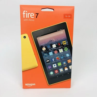 Amazon Fire 7 w/ Alexa 7th Gen 16 GB Wi-Fi, 7" Tablet Canary Yellow New Sealed - Image 1 of 4
