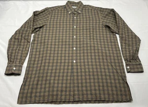 Camicia uomo CHARVET Made in France in flanella taglia media marrone quadri 100% cotone - Foto 1 di 7