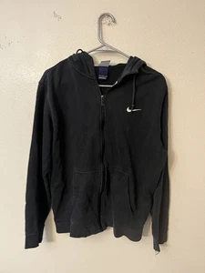 Sudadera con Capucha Nike Para Hombre Grande Negra Cremallera Completa Polar Swoosh Logo 611456-010 - Imagen 1 de 6