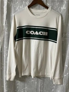 Coach Langarmshirt elfenbeinfarben und grün Logo Größe Large - Bild 1 von 10