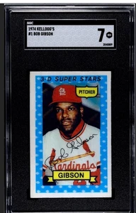 BOB GIBSON 1974 KELLOGGS SGC 7 ! *JUST GRADED ! CENTERED ! *RARER/TOPPS ! HOFER - Picture 1 of 2