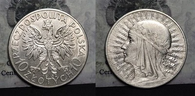 Polonia 1932 10 Złotych Y# 22 Limpio Foto 1 de 4