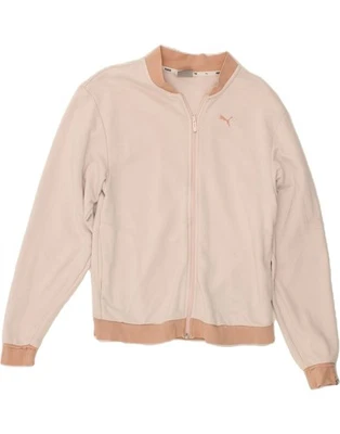 PUMA Womens Graphic Tracksuit Top Jacket UK 10 Small  Pink Cotton WW15 - Image 1 of 4