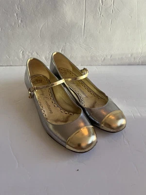 Zapato Mary Jane Juicy Couture para mujer dorado pálido y correa de cuero astilla talla 6 Foto 1 de 4