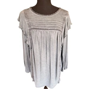 Knox rosa grau/blau Boho Bauern Top - Größe M - Bild 1 von 4