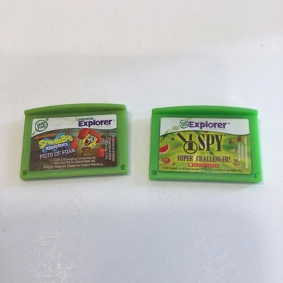 Leap Frog Leapster Explorer SPONGEBOB FISTS OF FOAM & I spy Cartridge only  - Image 1 of 3