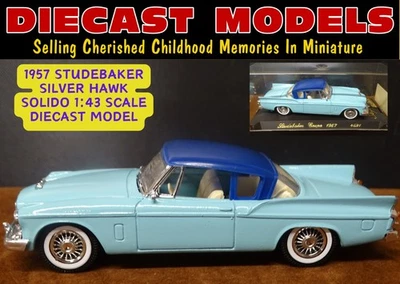 Halcón de plata Studebaker 1957 de colección; modelo diecast francés Madesolido escala 1:43 Foto 1 de 4