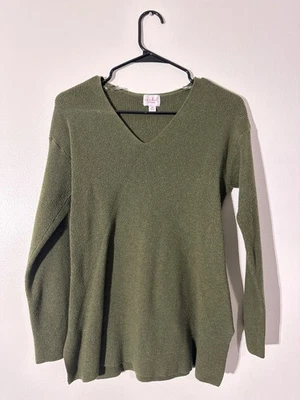 Isabel By Ingrid & Isabel Sweater XS V-Neck Pullover Olive Green Knit - Image 1 of 4