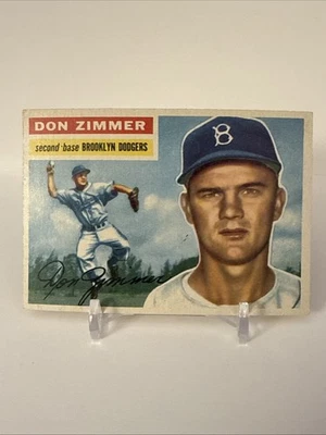 1956 Topps #99 Don Zimmer Brooklyn Dodgers espalda blanca Foto 1 de 4