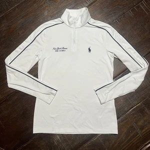 Polo Ralph Lauren US Open 2024 Stretch Jersey Quarter-Zip White Womens Sz XXS - Picture 1 of 13
