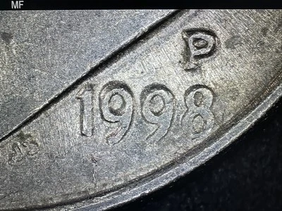 Very Nice 1998-P Roosevelt Dime Off Center Punch, DD & Trailing #0060 - Image 1 of 4