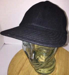 Vintage 1950s Black Baseball WOOL Hat Cap BLANK Leather Band Eagle Co. Cleveland - Picture 1 of 9