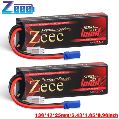 2x Zeee 7.6V 2S Lipo Akku Batterie 9000mAh 120C EC5 Stecker Hardcase für RC Auto - Bild 1 von 4