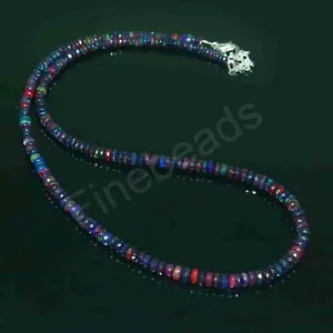 Ethiopian opal Necklace precious Gemstone opal Beaded Necklace Jewelry Gift 4721 - Picture 1 of 10