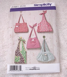 Simplicity Reusable Bags Pattern 2381 From 2010 - Picture 1 of 1
