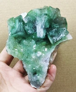 Rare Larger Particles Transparent Green Cube Fluorite Crystal Mineral Specimen - Picture 1 of 11