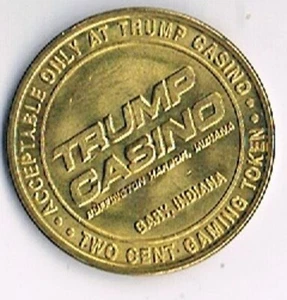 Token de juego Trump Casino Riverboat .02 Gary Indiana - Imagen 1 de 2