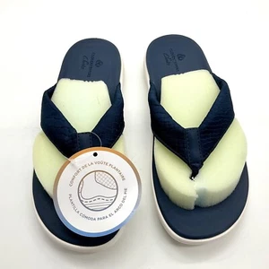 CLOUDSTEPPERS by Clarks Sport Thong Cushioned Sandals Lola Point, Navy, Size 10M - Picture 1 of 14
