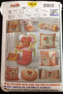 Burda Creative Sewing Pattern 7974 Cushions Pillows 9 Styles - Picture 1 of 2