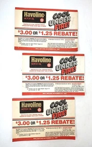 Vintage 1987 Texaco Havoline Tearaway Rebate Forms Cool Under Fire! - Picture 1 of 3