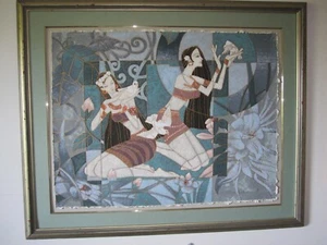 James Lee Original Mixed Media Painting of Geisha Woman 34 1/8 x 41 ¾ om Large - Picture 1 of 8