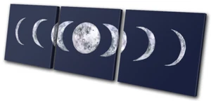 Quadro Stampa Fasi Lunari Astronomia Spazio Moderno TREBLE CANVAS WALL ART - Foto 1 di 1